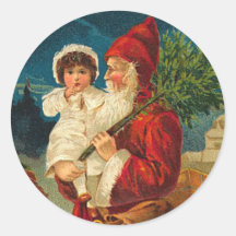Victorian Santa Christmas Stickers