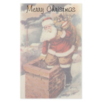 Victorian Santa Claus Climbing Down the Chimney Customized Stationery