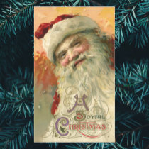 Victorian Santa Claus Portrait; A Joyous Christmas Rectangular Sticker