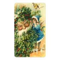 Victorian Santa & Fae Mini Greetings or Gift Tags Business Card Template