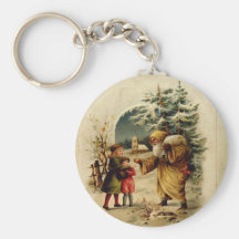 Victorian Santa Key Chain
