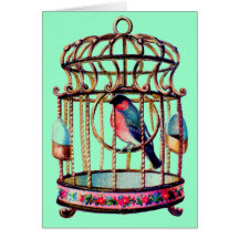 Victorian Scrap Die cut Bird Cage Cards
