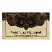 Victorian Steampunk Leather & Gears Business Cards
