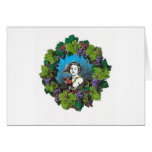 Victorian style boy in grape wreath card