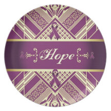 Victorian Style Pan Cancer Awareness Products. Party Plates