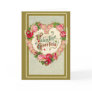 Victorian Valentine with Heart Shaped Wreath Greeting Card
