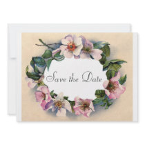 Victorian Wild Roses Save the Date Card