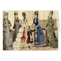Victorian Women Fashion Greeting Card