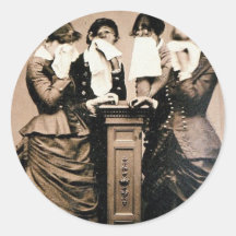 Victorians de deuil autocollants ronds