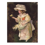 VICTORIEN VINTAGE DANS LA CARTE POSTALE PROFONDE D