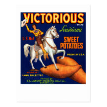 Victorious Brand Louisiana Sweet Potatoes Post Cards