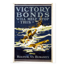 Victory Bonds will help stop this World War 1 1918 Postcards