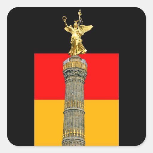 Victory Column (siegessaule),Berlin, German Flag Square Stickers