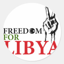 Victory & Freedom for Libya Round Stickers