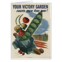 Victory garden poster, World War 2 1945 Greeting Cards