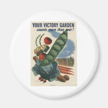 Victory garden poster, World War 2 1945 Fridge Magnets