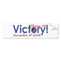 Victory Obama Wins 2008 Bumper Stickers