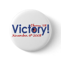 Victory Obama Wins 2008 Pins