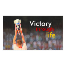Victory through life business card template