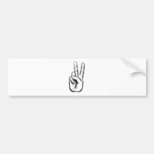 Victory V salute or peace hand sign Bumper Sticker