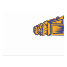 Video Camera Recorder Woodcut Business Card Template