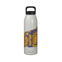 Video Camera Recorder Woodcut Reusable Water Bottles