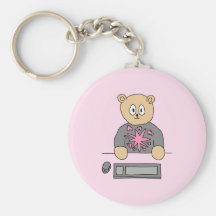 Video Game Player Bear. Key Chains