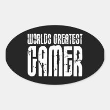 Video Games Gaming & Gamers Worlds Greatest Gamer Oval Sticker