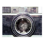 Vieil appareil-photo noir carte postale