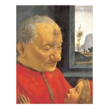 Vieil homme de Domenico Ghirlandaio et jeune garço En-tête De Lettre Personnalisée
