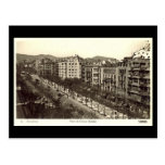 Vieille carte postale, Barcelone, Paseo de Gracia