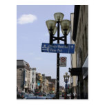 Vieille carte postale de plaque de rue de Montréal