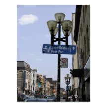 Vieille carte postale de plaque de rue de Montréal