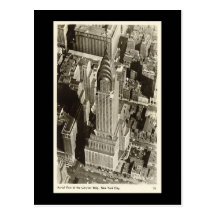 Vieille carte postale, New York City, construction