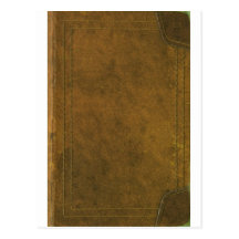 vieille couverture de livre en cuir carte postale