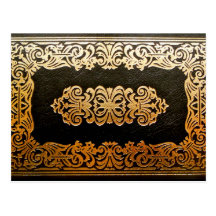 Vieille couverture de livre en cuir cartes postales