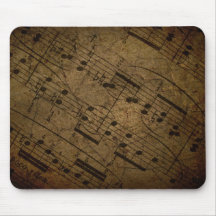 Vieille illustration musicale de feuille, notes gr tapis de souris