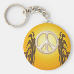 Vieille paix Keychain de hippie Porte-clés