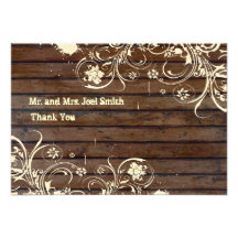Vieilles cartes plates en bois de Merci avec des e Cartons D'invitation Personnalisés