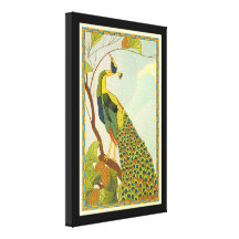 Viennese Art Nouveau Peacock Canvas Prints
