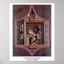 Vierge de l'annonce par Carlo Crivelli Affiches