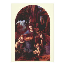 Vierge des roches par Leonardo da Vinci Cartons D'invitation