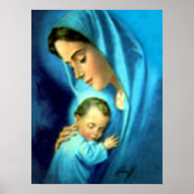 Vierge Marie béni et enfant Jésus de nourrisson Affiches