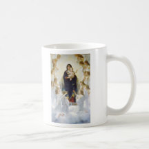 Vierge Marie et Jésus avec des anges Tasses À Café