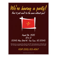 Vietnam Brush Flag Personalized Invitations