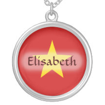 Vietnam Flag + Name Necklace