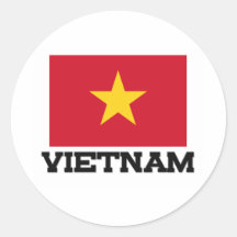 Vietnam Flag Round Sticker