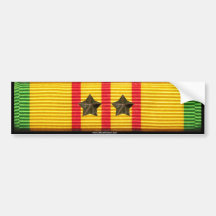 Vietnam Service Ribbon - 2 Campaign Stars Bumper Sticker