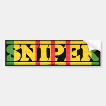Vietnam Service Ribbon Sniper Bumper Sticker