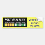 VIETNAM SERVICE RIBBONS - PROUD TO SERVE VET BUMPER STICKER